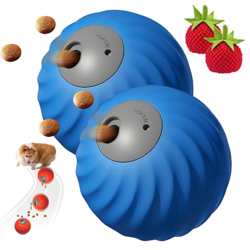 Zoomie Buddy 2.0 2 in 1 Slow Feeder, 2025 Neu Rolling Feeder Hundespielzeug mit LED, Interaktives Hundespielzeug Katzenspielzeug Selbstbeschäftigung Einstellbar Leckerli Ball (B-2PCS, Erdbeere) von FristSnow