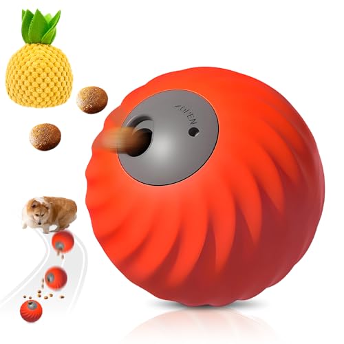 Zoomie Buddy 2.0 2 in 1 Slow Feeder, 2025 Neu Rolling Feeder Hundespielzeug mit LED, Interaktives Hundespielzeug Katzenspielzeug Selbstbeschäftigung Einstellbar Leckerli Ball (R-1PCS, Ananas) von FristSnow