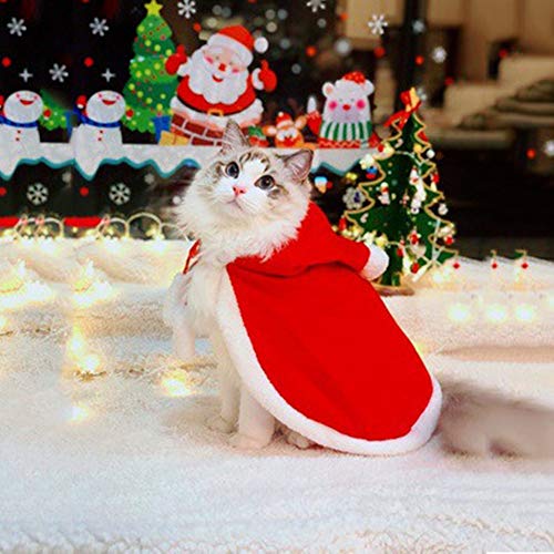 Frmarche Niedliche Katze Weihnachtsmütze Schal Rentier Stirnband Cape Weihnachten Kostüm Mantel Kapuzenjacke Rot von Frmarche