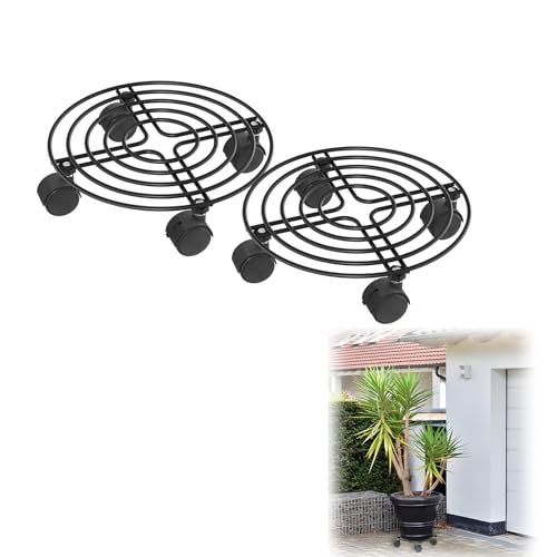 Froadp 2 Stück Pflanzenroller Rund 30 cm Blumenroller Rollbrett Pflanzen mit 4 Lenkrollen, Dekorativ Garten Pflanzenständer Topfpflanzenwagen aus Schmiedeeisen für Außenbereich & Innenbereich Typ B Froadp 2 Stück Pflanzenroller Rund 30 cm Blumenroller Rollbrett Pflanzen mit 4 Lenkrollen, Dekorativ Garten Pflanzenständer Topfpflanzenwagen aus Schmiedeeisen für Außenbereich & Innenbereich Typ B von Froadp