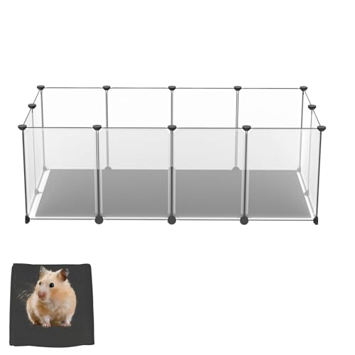 Froadp Freigehege aus PP mit Bodenplatten und Rutschfester Matte, 12‑teiliges Stecksystem, 143×73×46 cm, Kleintiergehege für Katzen, Hunde & Nager, Kaninchenstall, Outdoor Gehege, Haustiergehege von Froadp