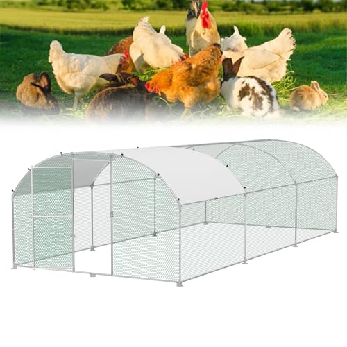 Froadp Hühnerstall 3x6 m Hühnerkäfig aus Verzinktem Metall Freilaufgehege mit Sonnenschutz Dach und Abschließbarem Tür Hühnergehege Geflügelkäfige Hühnerauslauf für Hühner Geflügel Kaninchen von Froadp