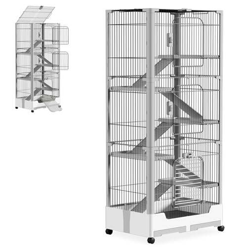 Froadp Kaninchenstall 3 Ebenen Mobiler Haustierkäfig für Kaninchen, Meerschweinchen und Kleintiere, Kleintierkäfig mit Offenem Dach, Rollen, Sicherheitsschloss, Abnehmbar Ruheplattform und Leiter Froadp Kaninchenstall 3 Ebenen Mobiler Haustierkäfig für Kaninchen, Meerschweinchen und Kleintiere, Kleintierkäfig mit Offenem Dach, Rollen, Sicherheitsschloss, Abnehmbar Ruheplattform und Leiter von Froadp
