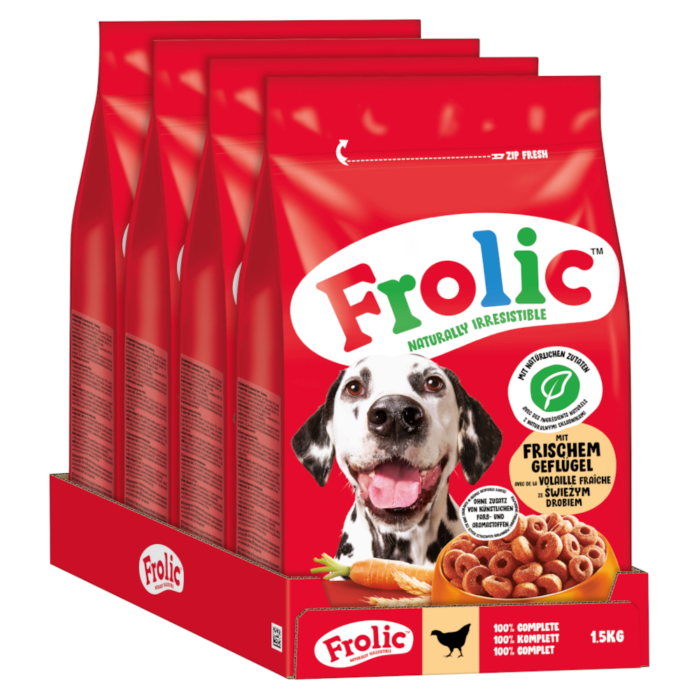 Frolic Geflügel, Gemüse + Reis - 6 kg (4 x 1,5 kg) von Frolic