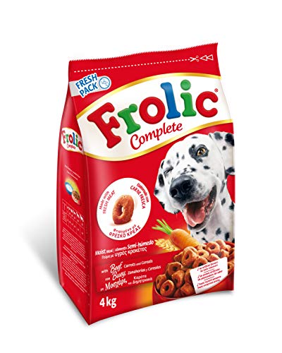 Frolic Halb Nassfutter für ausgewachsene Hunde, Ochsengeschmack, 4 kg (3 Stück) von Frolic