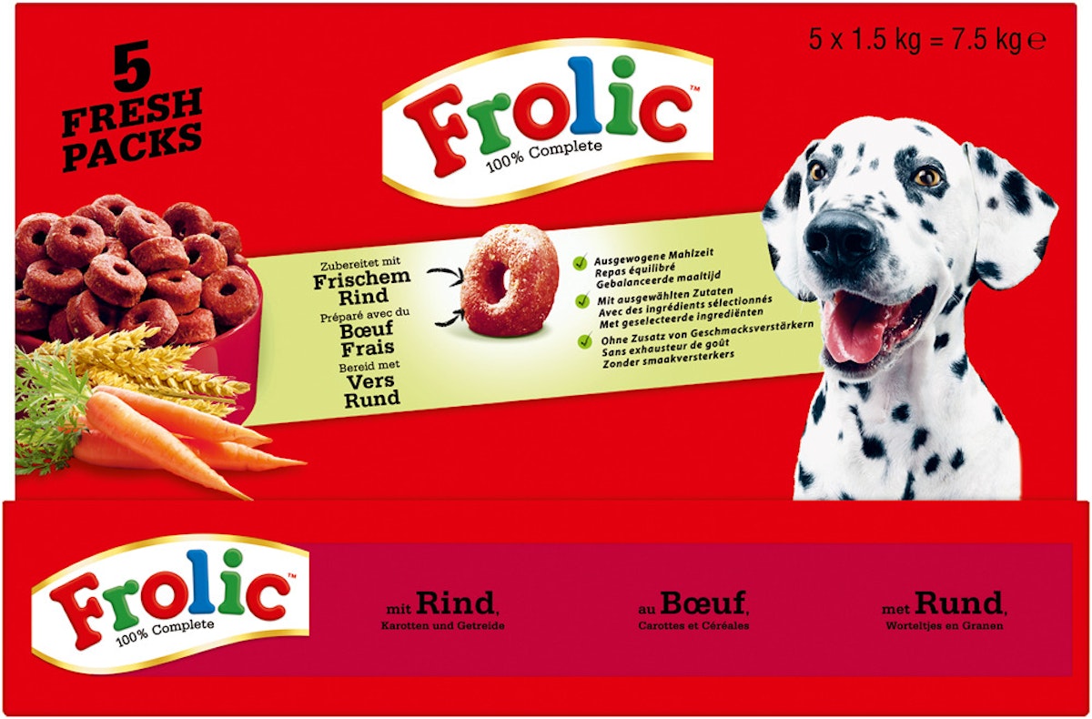 Frolic mit Rind, Karotten und Getreide Hundetrockenfutter von Frolic