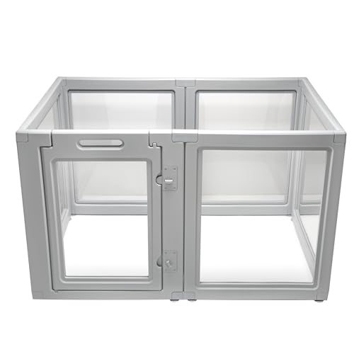 Front Row Laufstall für Hunde, Kunststoff, transparent, 6 Paneele, 76,2 cm Höhe, robuster Haustierzaun für drinnen und draußen, einfache Montage, faltbar, perfekt für kleine bis mittelgroße Hunde und Front Row Laufstall für Hunde, Kunststoff, transparent, 6 Paneele, 76,2 cm Höhe, robuster Haustierzaun für drinnen und draußen, einfache Montage, faltbar, perfekt für kleine bis mittelgroße Hunde und von Front Row