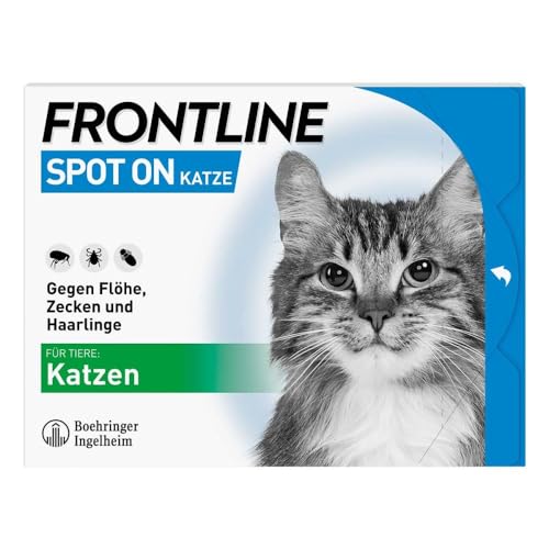 FRONTLINE Spot ON Katze gegen Zecken, Flöhe & Haarlinge (für Jede Größe & Gewicht) - 3X Pipetten für bis zu 3 Monate Schutz - wasserfest von FRONTLINE