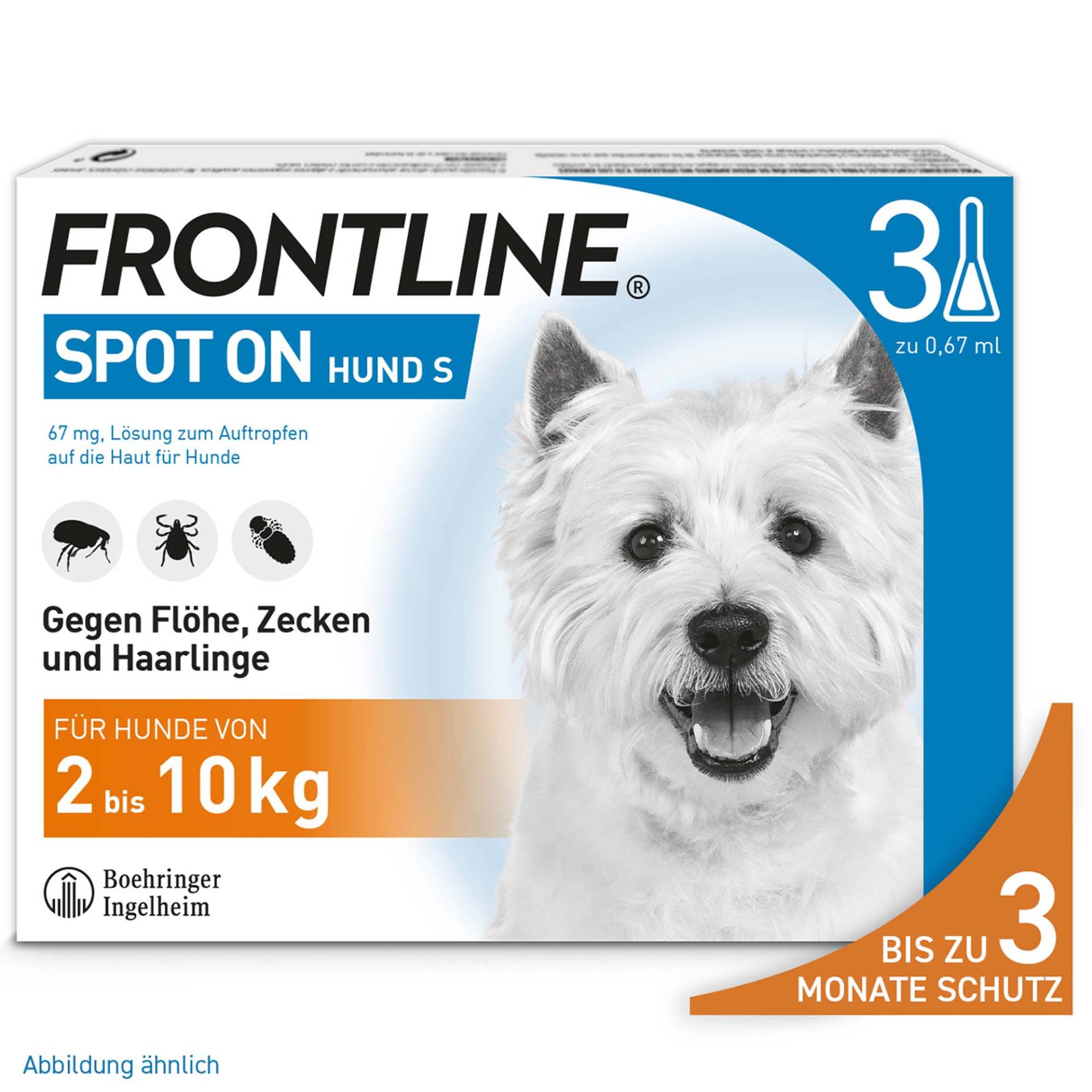 Frontline® Spot on Hund S - 3 Pipetten x 0,67 ml von Frontline