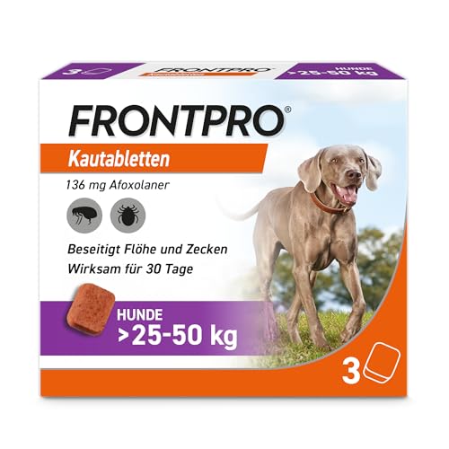 Frontpro 136 mg für Hunde 25-50 kg 3 Kautabletten von Frontline