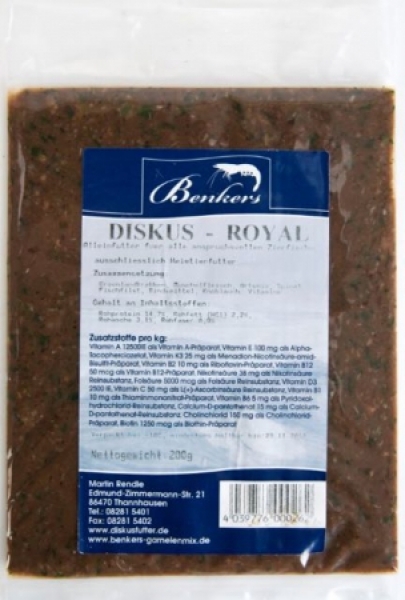 Benkers Diskus Royal Flachtafel 200g von Frostfutter Lager M