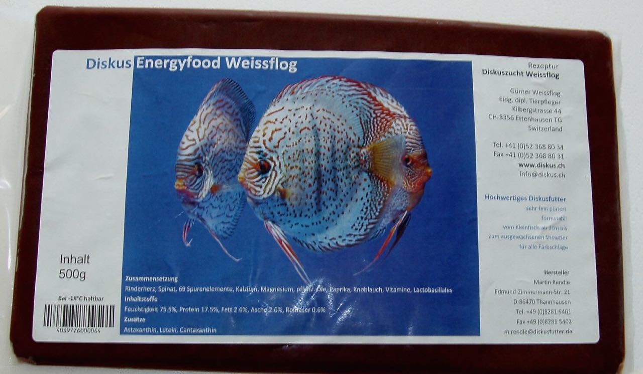 Diskus Energyfood Weissflog 500g Flachtafel von Frostfutter Lager M