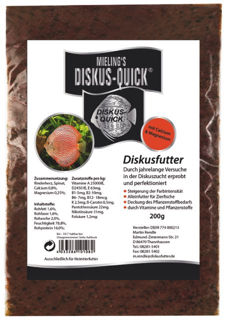 Diskus-Quick, 200g Flatpack von Frostfutter Lager M