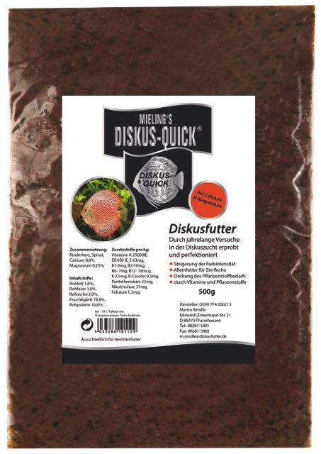 Diskus-Quick, 500g Flatpack von Frostfutter Lager M