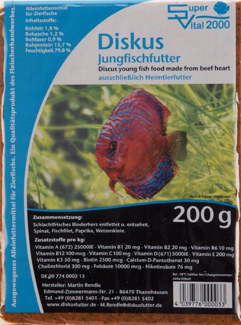 SV 2000 Jungfischfutter, 200g Flatpack von Frostfutter Lager M