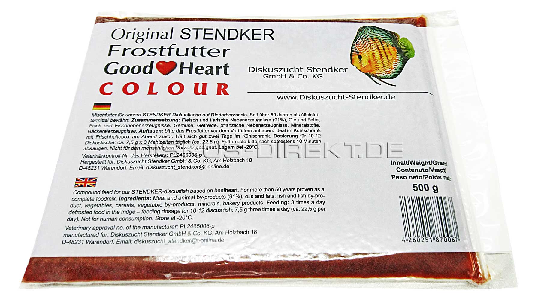 Stendker Goodheart 'Colour' 500g Flachtafel von Frostfutter Lager M