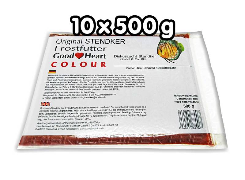 Vorteilspaket: 10 x 500g Stendker GoodHeart 500g 'COLOUR' Flachtafel = 5kg von Frostfutter Lager M