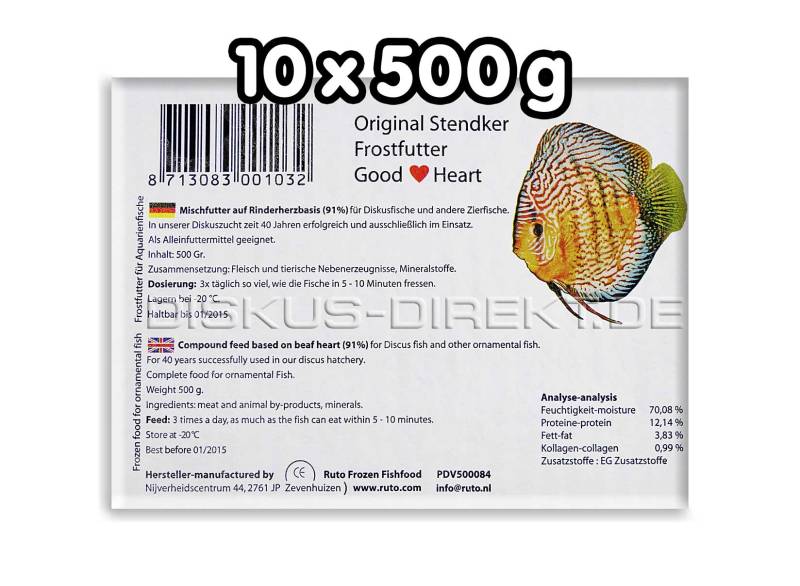 Vorteilspaket: Stendker GoodHeart 'Classic': 10 x 500g Flachtafel von Frostfutter Lager M