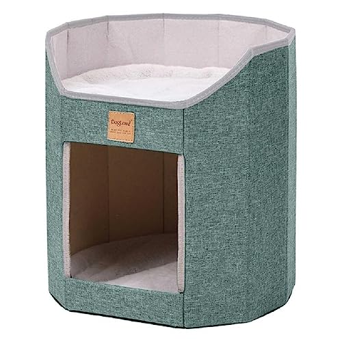 Frotox Cat Condos For Four Season Double Deck Cats Tree Kitten House Sleeping Bed Anti-Scratching Cave House Pet Cat Supplies Cat House Foldable Cat Hideaway von Frotox