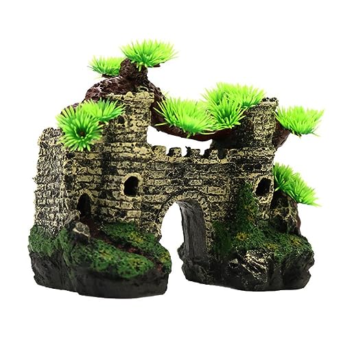 Frotox Harz Simulation Schloss Simulation Bonsais Handwerk Landschaft Für Aquarium Aquarium DIY Dekor Mini Größe Falsche Burg Aquarium Landschaftsbau Dekoration von Frotox