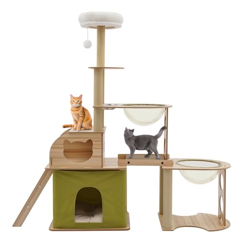 Stabiles Katzen-Klettergerüst Katzenklettergerüst mit Acrylkapsel mit Sisalstämmen Stabil mit Höhle 2 Acryl-Raumkapseln mit hoher Transparenz und konkavem Design ermöglichen es Ihnen 360 ° zu beobach Stabiles Katzen-Klettergerüst Katzenklettergerüst mit Acrylkapsel mit Sisalstämmen Stabil mit Höhle 2 Acryl-Raumkapseln mit hoher Transparenz und konkavem Design ermöglichen es Ihnen 360 ° zu beobach von Froulaland