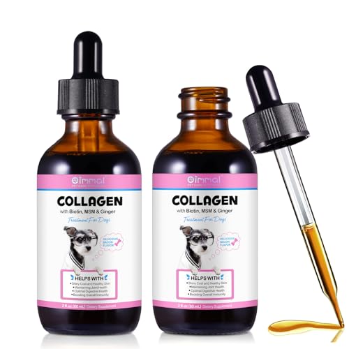 Flüssiges Kollagen für Hunde | Kollagen für Hunde | Flüssiges Kollagen Haut und Fell | Juckreizlinderung für Hunde mit Allergien | Haut und Fell Ergänzung für Hunde Speckgeschmack 4fl.oz von Frovetani