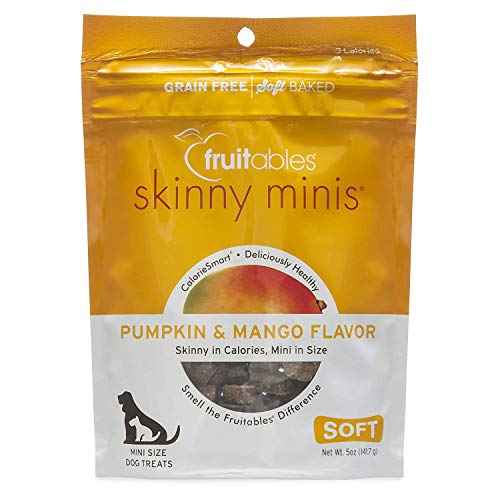 Fruitables Skinny Mini Hundeleckerlis - Gesunde Leckerlis für Hunde - Kalorienarm Trainings-Leckerlis - Frei von Weizen, Mais und Soja - Kürbis und Mango - 142 ml von Fruitables