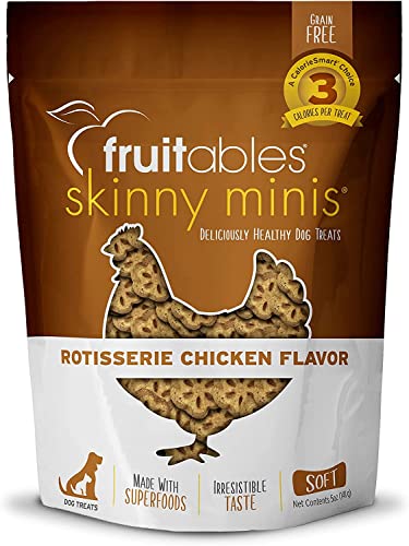 Fruitables Skinny Mini Hundeleckerlis - gesunde Leckerlis für Hunde - kalorienarmes Trainings-Leckerlis - frei von Weizen, Mais und Soja - Rotisserie Huhn - 142 ml von Fruitables