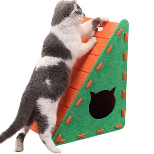 Cat Scratcher, Triangular Felt Scratch Board Semi Enclosed Design, Wear Resistant Climbing Mat for Indoor Cats to Sharpen Claws, Play, Lounge, Relax, 55x40x30cm Cat Scratcher, Triangular Felt Scratch Board Semi Enclosed Design, Wear Resistant Climbing Mat for Indoor Cats to Sharpen Claws, Play, Lounge, Relax, 55x40x30cm von Fruusv