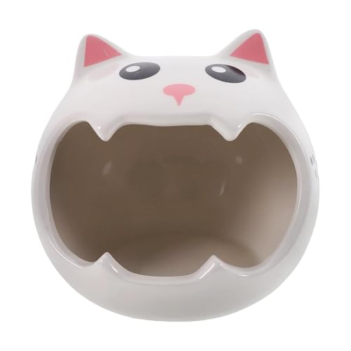 Ceramic Hamster Hide, Cooling Gerbil Cave, Cat Shaped Hideaway House, Sturdy Build, Small Animal Shelter Hamster Lemming Chinchilla, Breathable Cool Bed for Summer, 13x11x11cm Ceramic Hamster Hide, Cooling Gerbil Cave, Cat Shaped Hideaway House, Sturdy Build, Small Animal Shelter Hamster Lemming Chinchilla, Breathable Cool Bed for Summer, 13x11x11cm von Fruusv