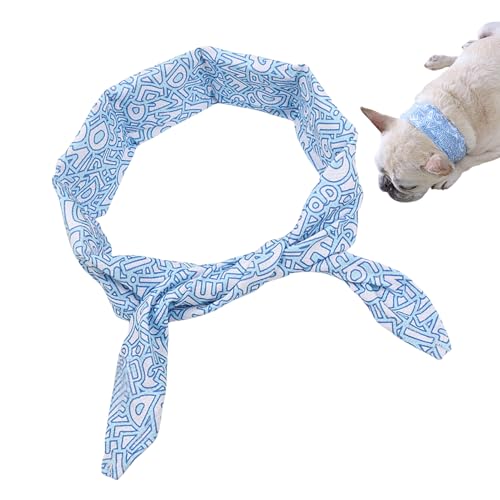 Dog Cooling Bandana, Cat Ice Collar Scarf, Soft Breathable Neck Wrap, Reusable Chilling Gel Design, Ideal for Walks, Summer Hikes, Weather Relief, Countryside Travel, 66x6cm von Fruusv