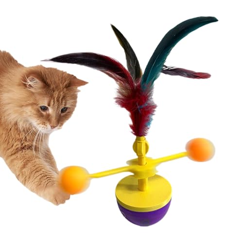Fruusv Feather Ball Toys for Cats, Tumbling Cat Toy, Rotating Ball Kitten Indoor Exercise, Pouncing Pet Teaser, Fun Interactive Supplies Kitten Play and Activities Fruusv Feather Ball Toys for Cats, Tumbling Cat Toy, Rotating Ball Kitten Indoor Exercise, Pouncing Pet Teaser, Fun Interactive Supplies Kitten Play and Activities von Fruusv