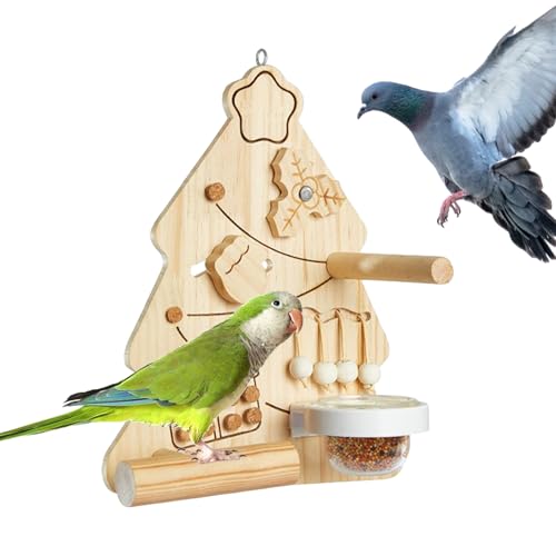 Fruusv Nymphensittich Spielzeug - Kauspielzeug In Weihnachtsbaumform Als Vogel Spielplatz,Interaktive Beschäftigungsspielzeug Sitzstange Aus Holz Spielplatz Für Papageienkäfig Sittiche Finken Fruusv Nymphensittich Spielzeug - Kauspielzeug In Weihnachtsbaumform Als Vogel Spielplatz,Interaktive Beschäftigungsspielzeug Sitzstange Aus Holz Spielplatz Für Papageienkäfig Sittiche Finken von Fruusv