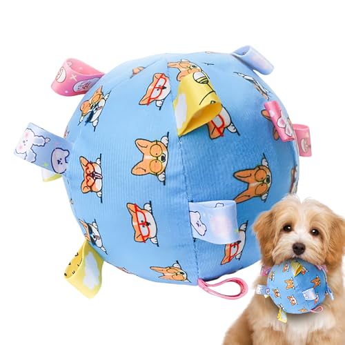 Fruusv Squeaky Dog Toy Ball, Interactive Pet Chewing Game, Easy to Clean Outdoor and Indoor Fetching Ball for Home, Backyard, Travel and Playtime, 5.91x5.91 Inches, Blue von Fruusv