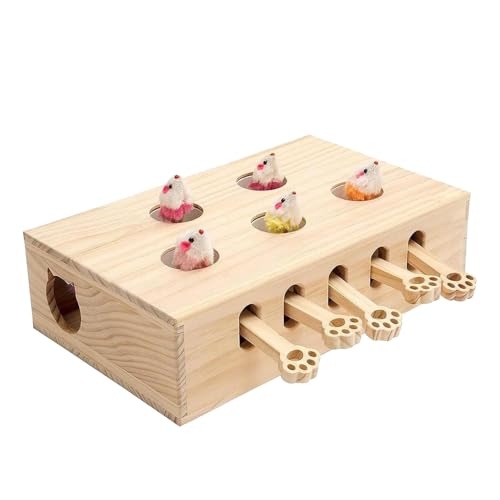 Interactive Cat Toy - Wooden Kitten Catching Toy, Pop and Play Design for Indoor Cats and Kittens, Fun and Engaging Toy for Hours of Entertainment Interactive Cat Toy - Wooden Kitten Catching Toy, Pop and Play Design for Indoor Cats and Kittens, Fun and Engaging Toy for Hours of Entertainment von Fruusv