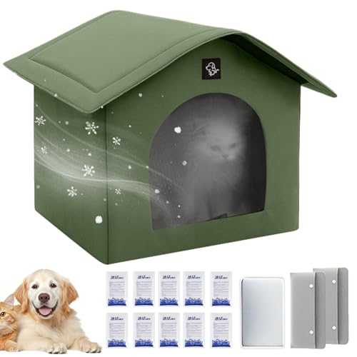Isoliertes kühlendes Katzenhaus, tragbarer Kätzchen-Unterschlupf mit saugfähigen Beuteln, Eisbeutel inklusive, ideal für Haustiere im Innenbereich, bietet bequemen, temperaturgesteuerten Ruheplatz Isoliertes kühlendes Katzenhaus, tragbarer Kätzchen-Unterschlupf mit saugfähigen Beuteln, Eisbeutel inklusive, ideal für Haustiere im Innenbereich, bietet bequemen, temperaturgesteuerten Ruheplatz von Fruusv