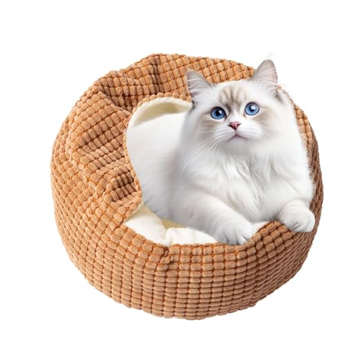 Katzenhöhlenbett, bequemes Katzennest für den Innenbereich, gemütliches, waschbares Haustier-Ruhebett für kleine, mittelgroße Katzen und Hunde, weiches Kätzchen-Höhlenbett für ganzjährigen Komfort von Fruusv