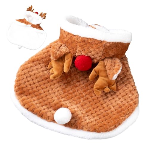 Pet Christmas Clothes | Funny Cold Weather Warm Cat Cape with Hat | Winter Festival Reindeer Coats for Cats and Medium Dogs, Adorable Holiday Apparel for Pets Pet Christmas Clothes | Funny Cold Weather Warm Cat Cape with Hat | Winter Festival Reindeer Coats for Cats and Medium Dogs, Adorable Holiday Apparel for Pets von Fruusv