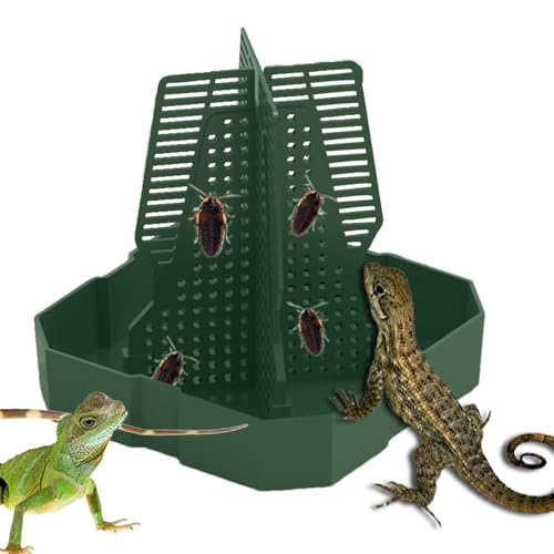 Reptilien-Futterspender -Futterschale Tank und Aquarium Zubehör Lebendwurm Organizer Anti-Escape Superworm Feeder Kletterbeute Säule Reptilien Futternapf von Fruusv