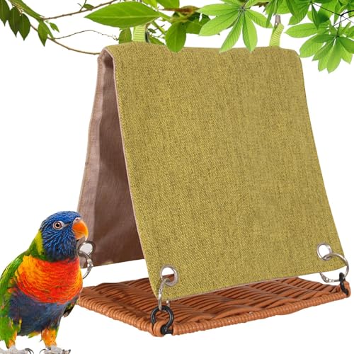 Vogelhütte Vogelhängematte Kratzfestes Nest Imitat Rattan Schaukel Lovebirds Käfig Zubehör für Sittiche Nymphensittiche Wellensittiche Klein Mittel Groß von Fruusv