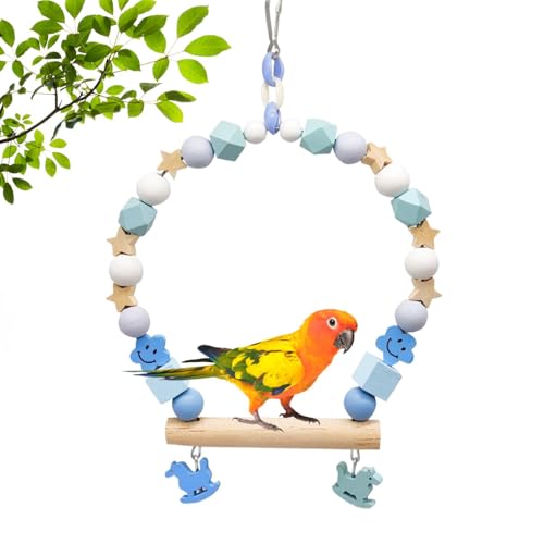 Vogelschaukelspielzeug, Kaubare Stehstange, Schaukel-Fitnessstudio für Vögel, Nymphensittiche Vogelspielzeug, Lovebird Swing Spielzeug, Wellensittiche Vogelkäfig Spielzeug, für Papageien Sittiche von Fruusv