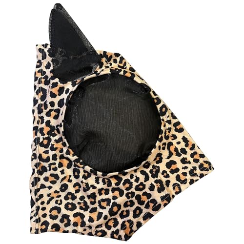 Vollgesichtsfliegenabdeckung, Leopardenmuster Fliegenmasken, Anti Fliegen Abdeckung für , Gesichtsschutz, Atmungsaktive Fliegenmasken, Anti-Biss Pferdeabdeckung mit Leopardenmuster Masken von Fruusv
