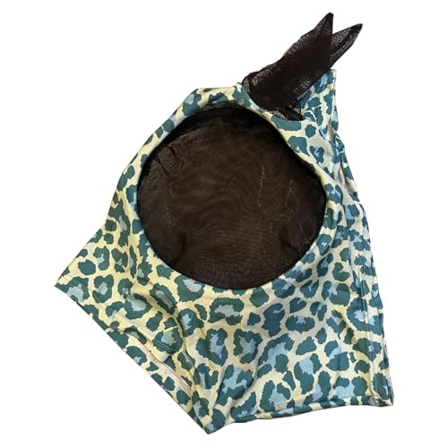 Vollgesichtsfliegenabdeckung, Leopardenmuster Fliegenmasken, Anti Fliegen Abdeckung für , Gesichtsschutz, Atmungsaktive Fliegenmasken, Anti-Biss Pferdeabdeckung mit Leopardenmuster Masken von Fruusv