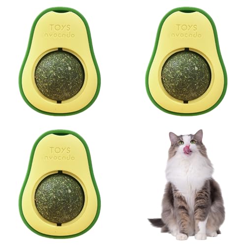 Fsahiuf 3 Stück Katzenminze Balls Spielzeug für Katze Zahnpflege - Avocado - Katzenminze - Grün Fsahiuf 3 Stück Katzenminze Balls Spielzeug für Katze Zahnpflege - Avocado - Katzenminze - Grün von Fsahiuf