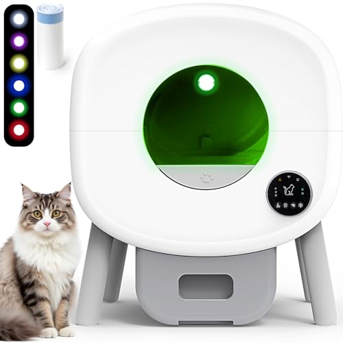 【Selbstreinigende Katzentoilette】Extra große automatische Katzentoilette für mehrere Katzen, geruchsfrei, intelligente App-Steuerung, Umgebungslicht mit Anti-Tracking-Klo Matte 【Selbstreinigende Katzentoilette】Extra große automatische Katzentoilette für mehrere Katzen, geruchsfrei, intelligente App-Steuerung, Umgebungslicht mit Anti-Tracking-Klo Matte von Fsitego
