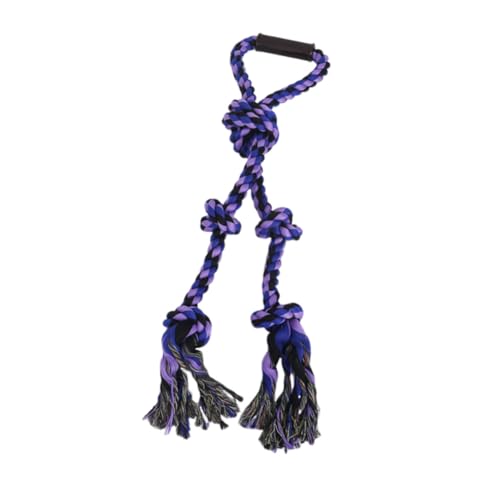 Ftchoice Hundespielzeug aus Seil mit Griff, bissfest, verschleißfest, Tauziehen, Zahnreinigung, Haustierzubehör für aggressive Kauer (18 x 62 cm), Blau, 18 x 62 cm von Ftchoice