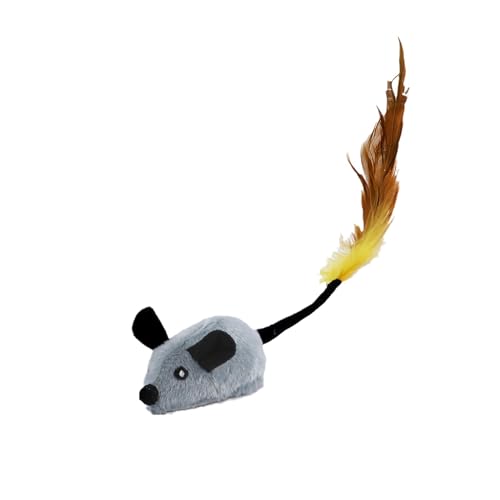 Ftchoice Katze Spielzeug Elektrische Automatische Bewegliche Maus Interektives Quietschen Katze Spielzeug Mit Feder Schwanz Für Kätzchen Hund Langeweile grau Eins von Ftchoice