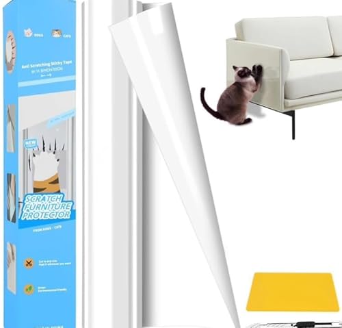 Ftemglo Kratzschutz Sofa Katze, Kratzmatte Selbstklebend Transparent, Couch Kratzschutz Katze, Anti Kratz Folie für Katzen, Flexibler Schnitt für Moebel/Couch/Tür/Wand, 5m x 43cm Ftemglo Kratzschutz Sofa Katze, Kratzmatte Selbstklebend Transparent, Couch Kratzschutz Katze, Anti Kratz Folie für Katzen, Flexibler Schnitt für Moebel/Couch/Tür/Wand, 5m x 43cm von Ftemglo