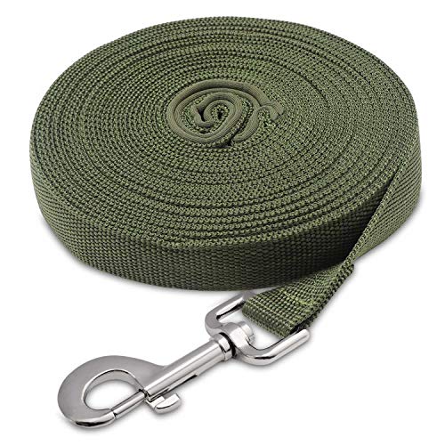 Schleppleine Hunde - 10m Armeegrün Übungsleine mit Gepolsterten Griff- Robuste Trainings Leine aus langlebigem Nylon - Laufleine für große & Kleine Hunde Schleppleine Hunde - 10m Armeegrün Übungsleine mit Gepolsterten Griff- Robuste Trainings Leine aus langlebigem Nylon - Laufleine für große & Kleine Hunde von Fttouuy