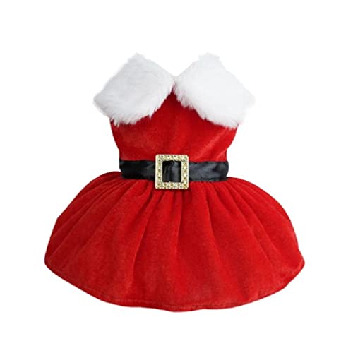 Haustier-Hundekleid, Katzenkleidung, klein, rot, Weihnachtsmann-Kostüm, Hunde-Winter, warme Kleidung, Outfit, Foto-Requisiten, Anzug von FuBESk